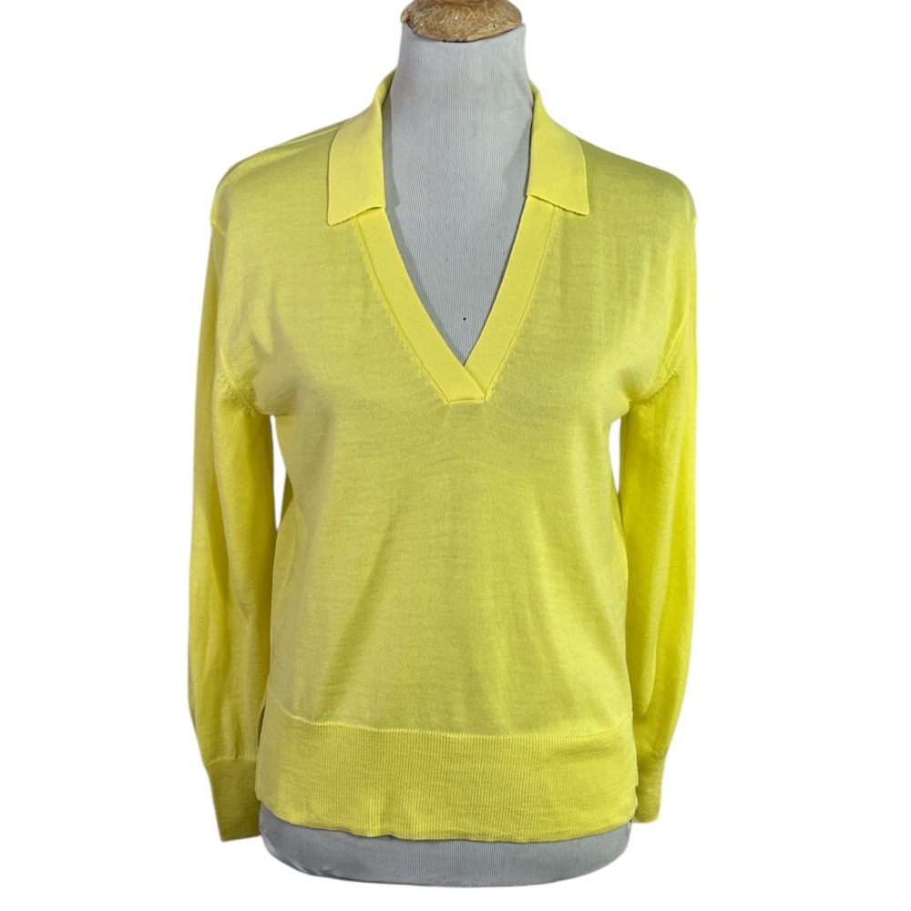J. Crew Collared merino wool sweater in Yellow Size Small
